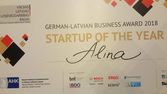 German-Latvian Business Award 2018 to ALINA